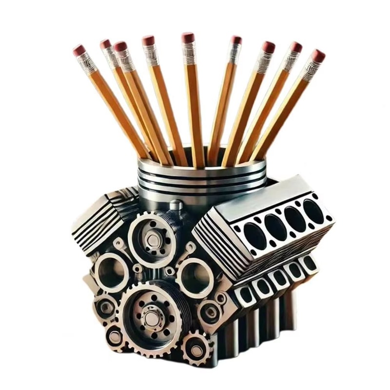 Creative V8 Engine Pen Holder Desk Organizer For Car Lovers And Office Decor 6