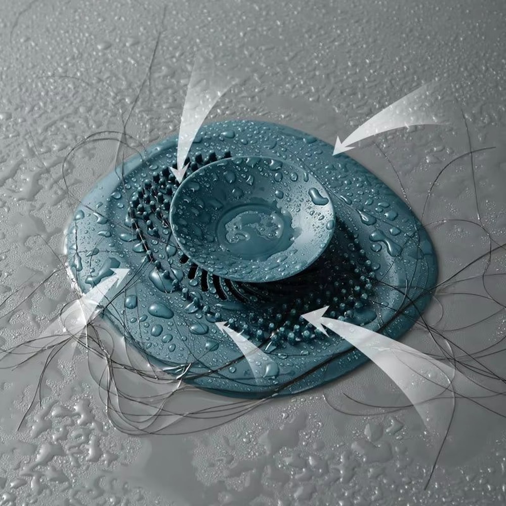 2 Pack Silicone Drain Hair Catcher And AntiClog Shower Filter For Bathroom And Kitchen 0