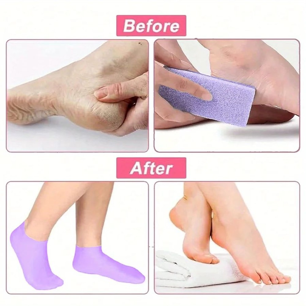 Silicone Moisturizing Foot Socks For Dry Cracked Heels And Overnight Repair 4