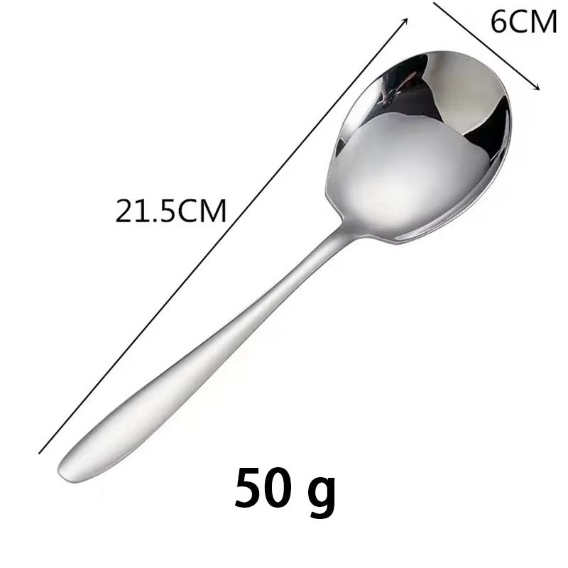 Large Stainless Steel Round Spoon For Dining Stirring And Serving 6