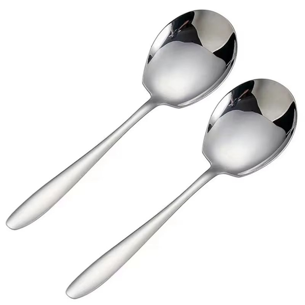 Large Stainless Steel Round Spoon For Dining Stirring And Serving 7