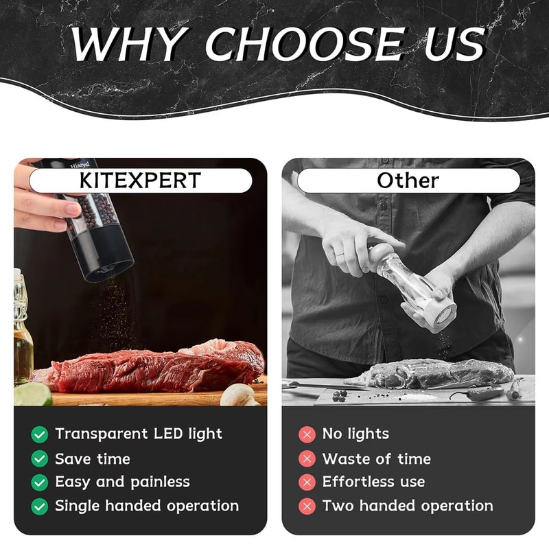 USB Rechargeable Electric Salt And Pepper Grinder Automatic Spice Grinder With Adjustable Coarsenes 4