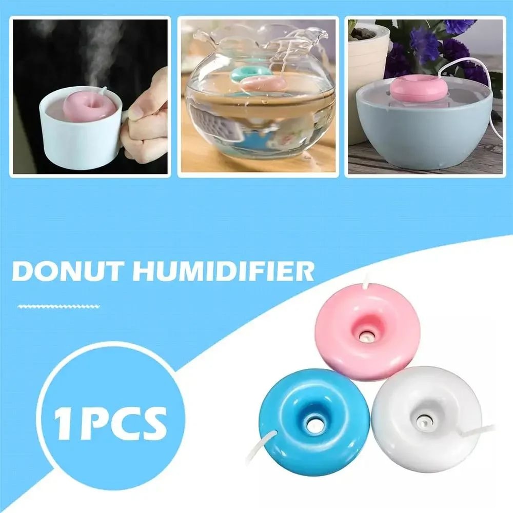 Mini USB Humidifier Donut Design Negative Ion Air Purifier Portable Desktop Mist Diffuser 2