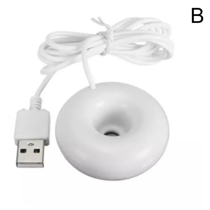 Mini USB Humidifier Donut Design Negative Ion Air Purifier Portable Desktop Mist Diffuser 6