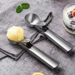 stainless steel dual head ice cream and fruit scoop for perfect serving