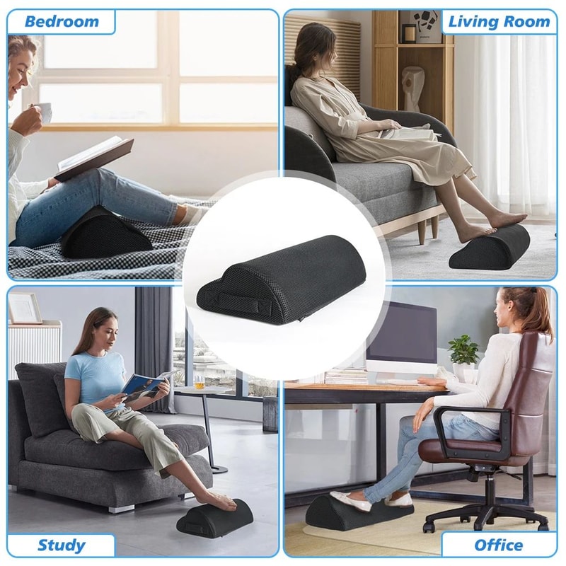 Ergonomic Memory Foam Foot Rest Cushion For Under Desk Comfort And Leg Support 2