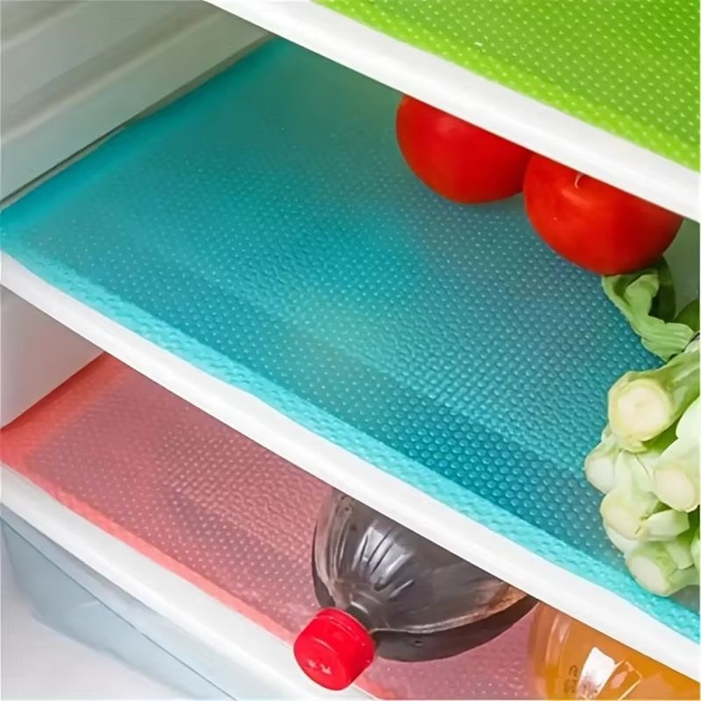 4PCS Waterproof Refrigerator Liner Mats Washable EVA Fridge Shelf Pads Non Slip Cabinet Drawer Prot 6