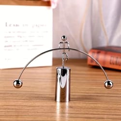 mini iron man balance sculpture desk toy swinging weightlifting kinetic art decor