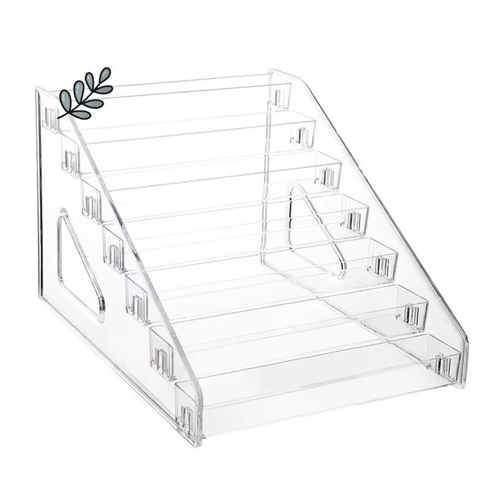 Acrylic Anime Badge Display Organizer Ladder Shelf Transparent Desktop Rack 5