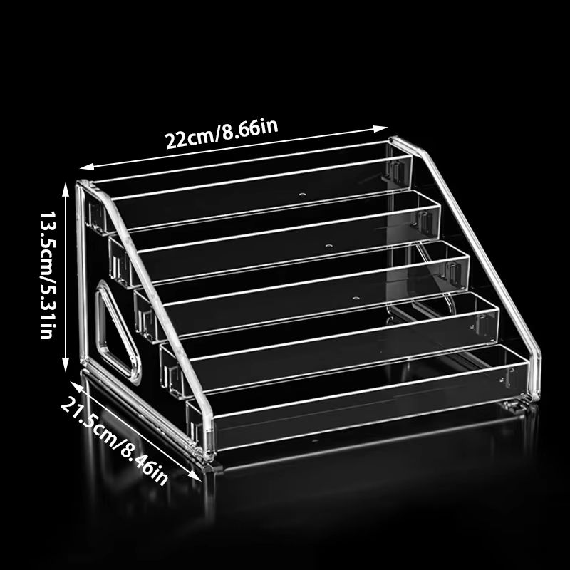 Acrylic Anime Badge Display Organizer Ladder Shelf Transparent Desktop Rack 7