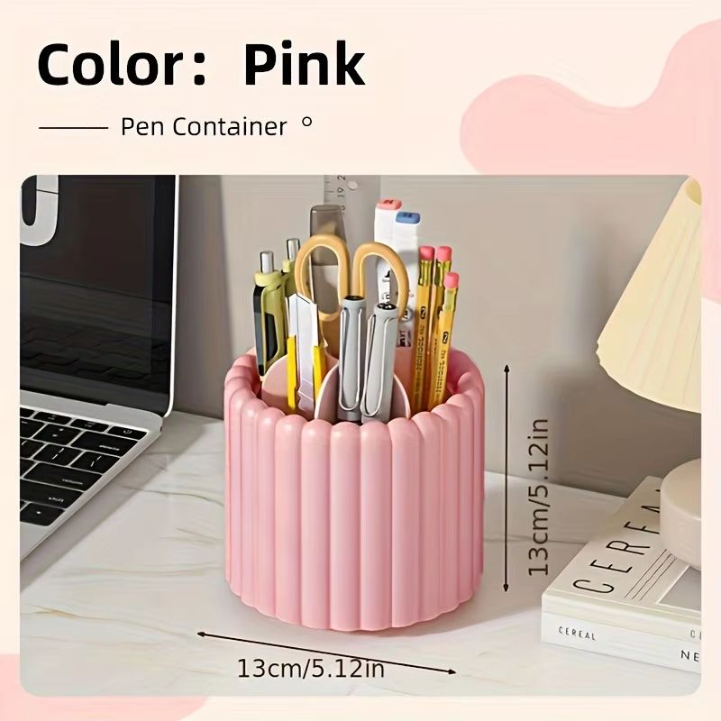 360 Rotating Desk Organizer Pen Holder Multi Functional Space Saving Storage 7