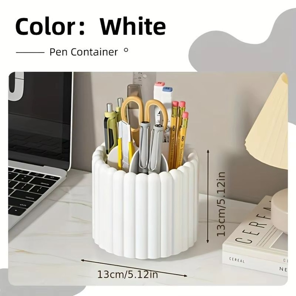 360 Rotating Desk Organizer Pen Holder Multi Functional Space Saving Storage 8