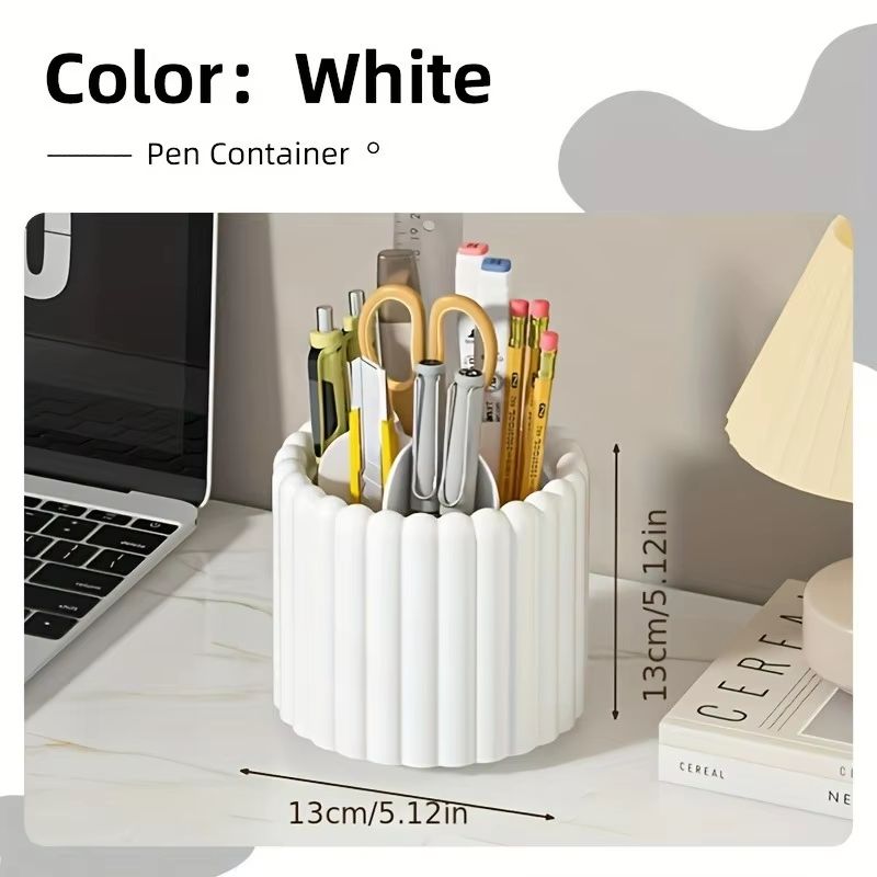 360 Rotating Desk Organizer Pen Holder Multi Functional Space Saving Storage 8