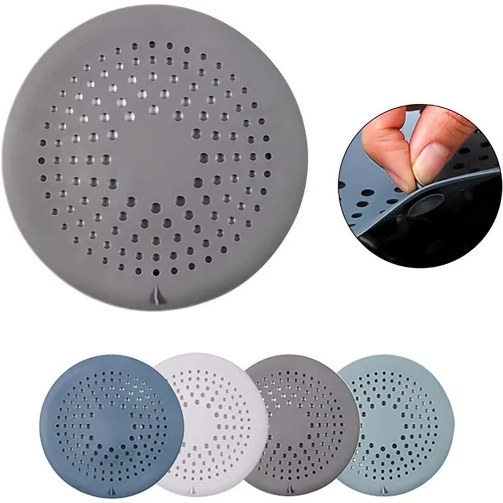 Silicone Shower Drain Hair Catcher Cover 59 Inch Suction Cup Anti Clog Strainer 0
