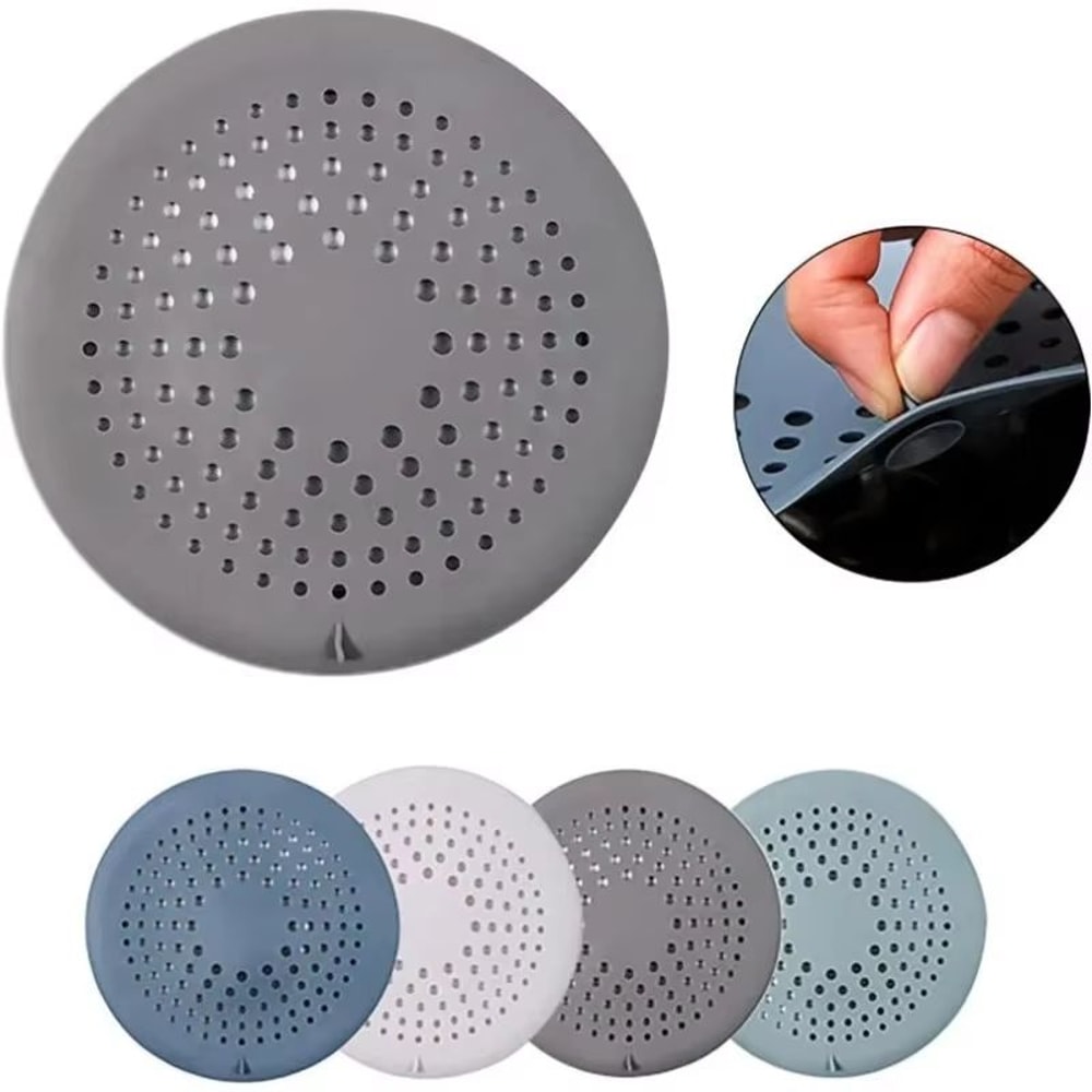 Silicone Shower Drain Hair Catcher Cover 59 Inch Suction Cup Anti Clog Strainer 12