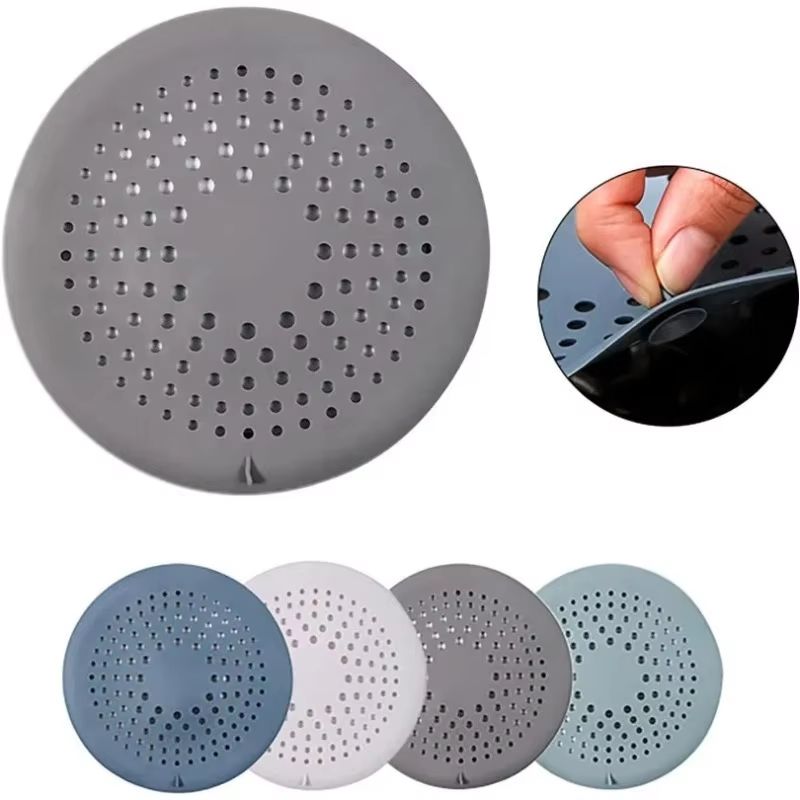 Silicone Shower Drain Hair Catcher Cover 59 Inch Suction Cup Anti Clog Strainer 12