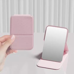 portable folding makeup mirror adjustable mini handheld desktop vanity mirror