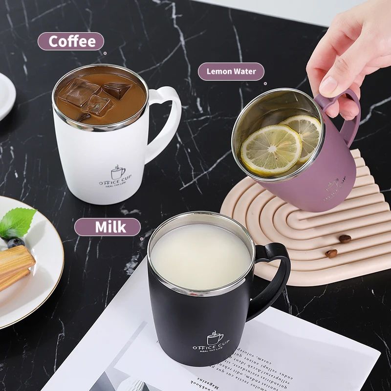 350ML Stainless Steel Thermos Mug With Handle Leak Proof Insulated Coffee Cup 4