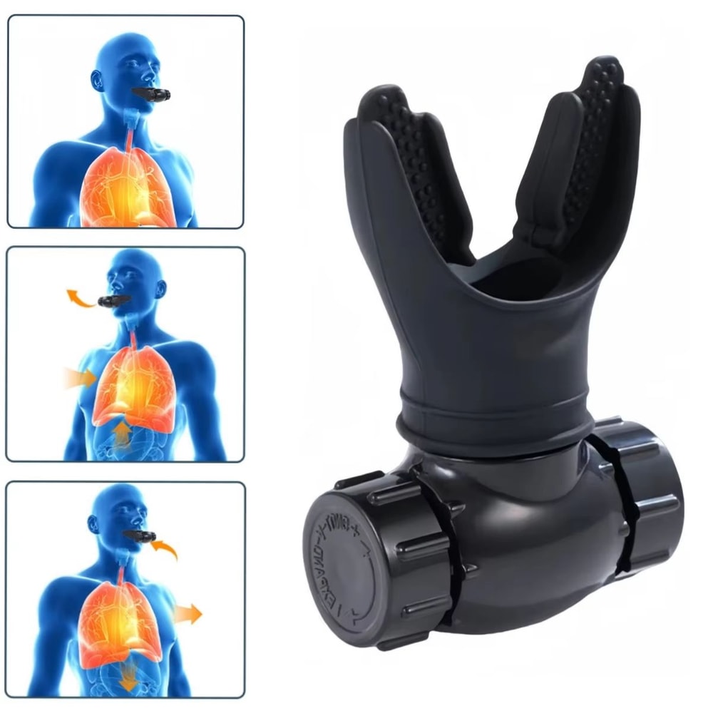 Portable Respiratory Trainer Lung Exercise Device Adjustable Breathing Fitness Tool 0