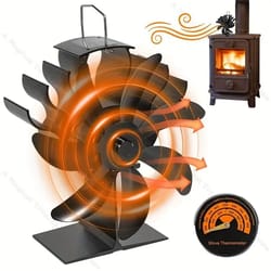 6 blade heat powered stove fan silent thermodynamic fireplace air circulator