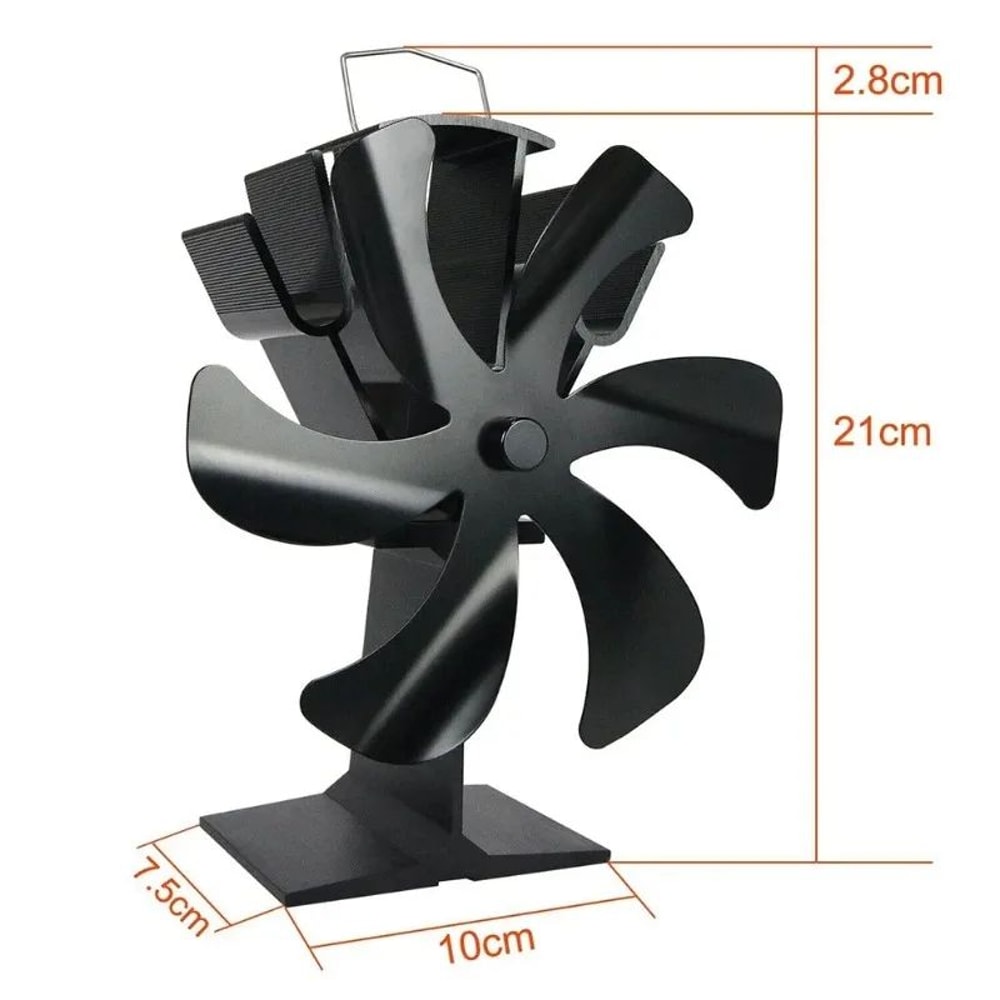 6 Blade Heat Powered Stove Fan Silent Thermodynamic Fireplace Air Circulator 5