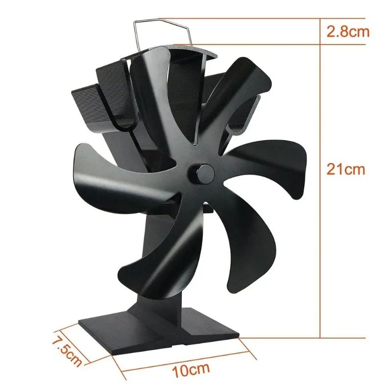 6 Blade Heat Powered Stove Fan Silent Thermodynamic Fireplace Air Circulator 5
