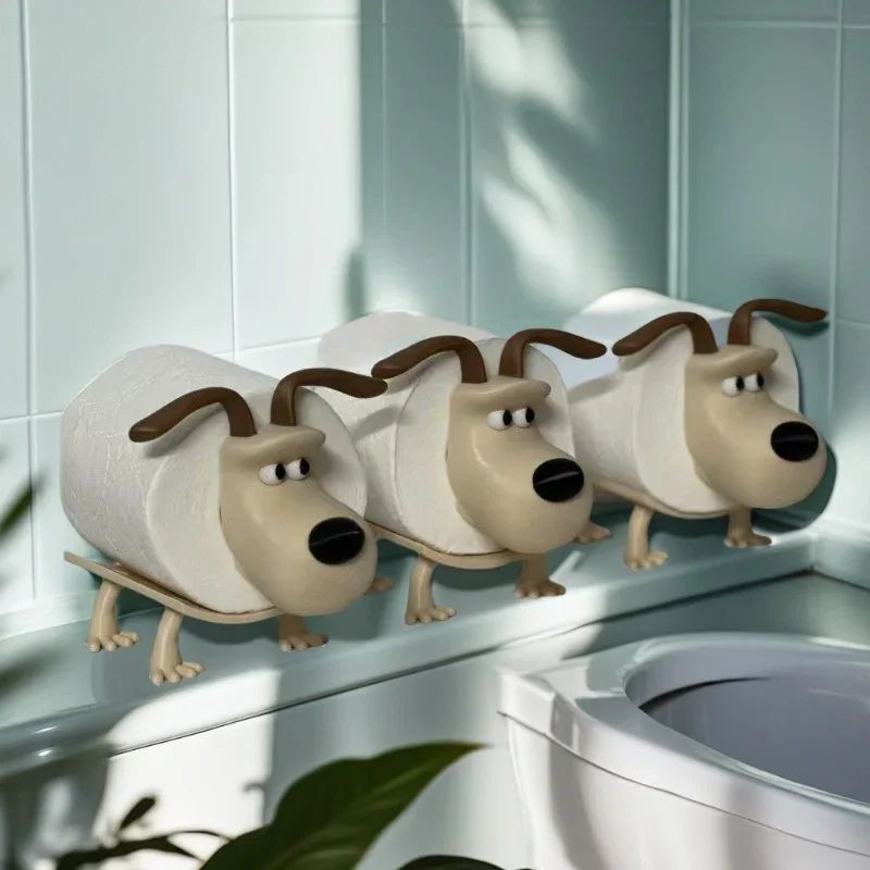 Cute Puppy Toilet Paper Holder Decorative Bathroom Storage Organizer Stand 1