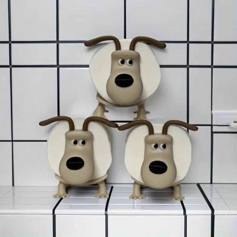 Cute Puppy Toilet Paper Holder Decorative Bathroom Storage Organizer Stand 3
