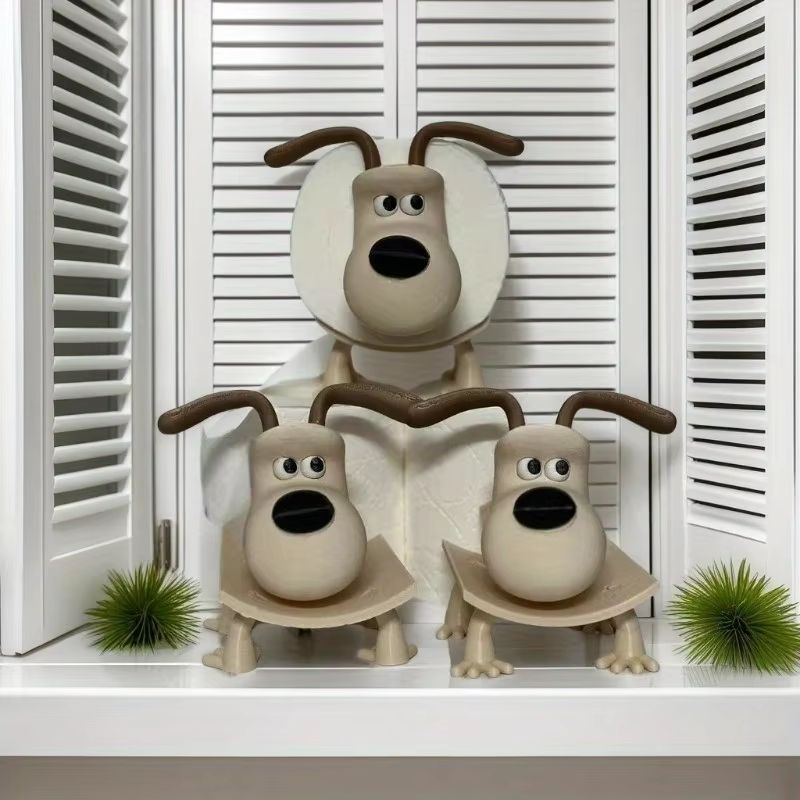 Cute Puppy Toilet Paper Holder Decorative Bathroom Storage Organizer Stand 5