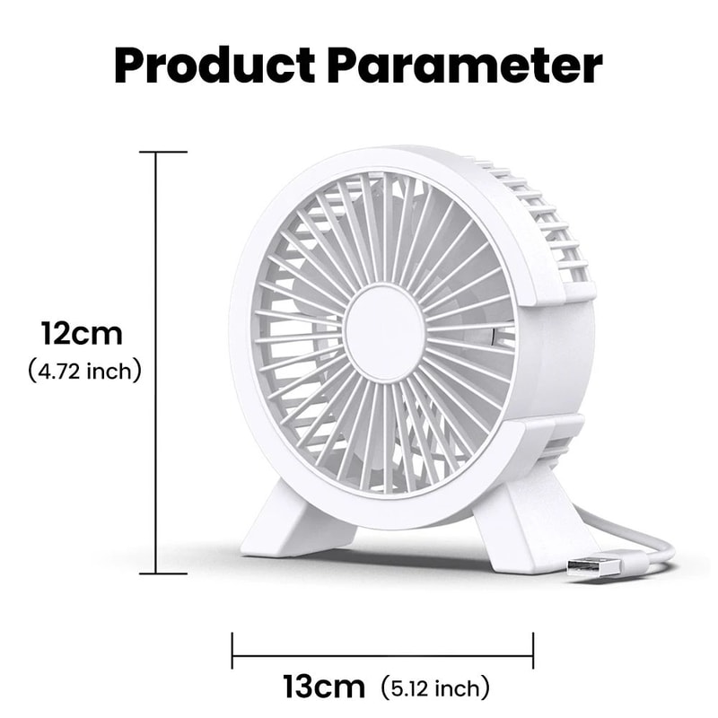 Mini USB Rechargeable Desk Fan Portable Quiet Cooling Fan For Home Office And Dorm 5