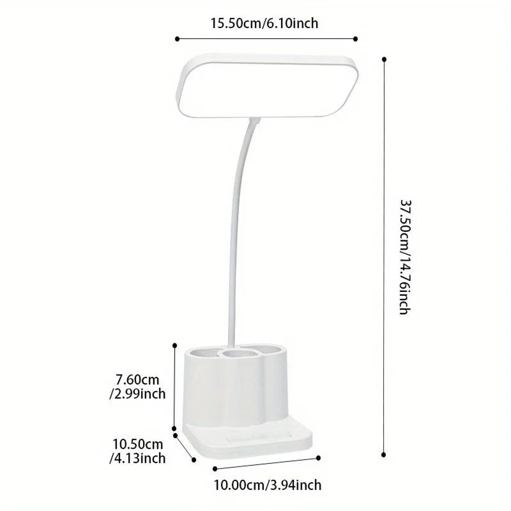 USB Rechargeable LED Desk Lamp 3Level Touch Dimmable Eye Care Bedside Light 3