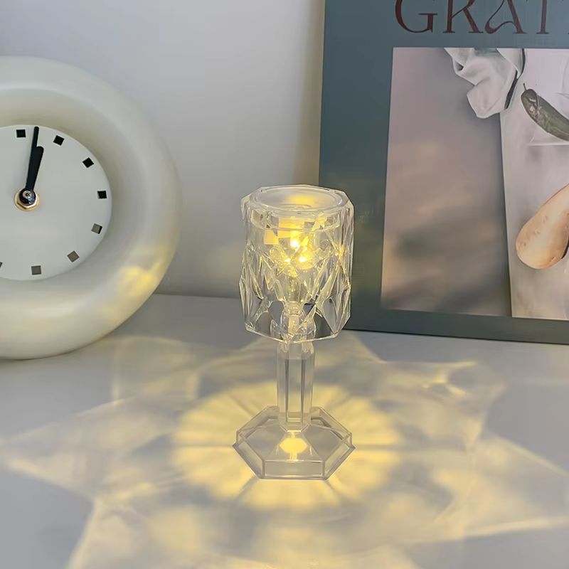 Mini Crystal LED Table Lamp Color Changing Rechargeable Night Light For Bedroom Decor 6