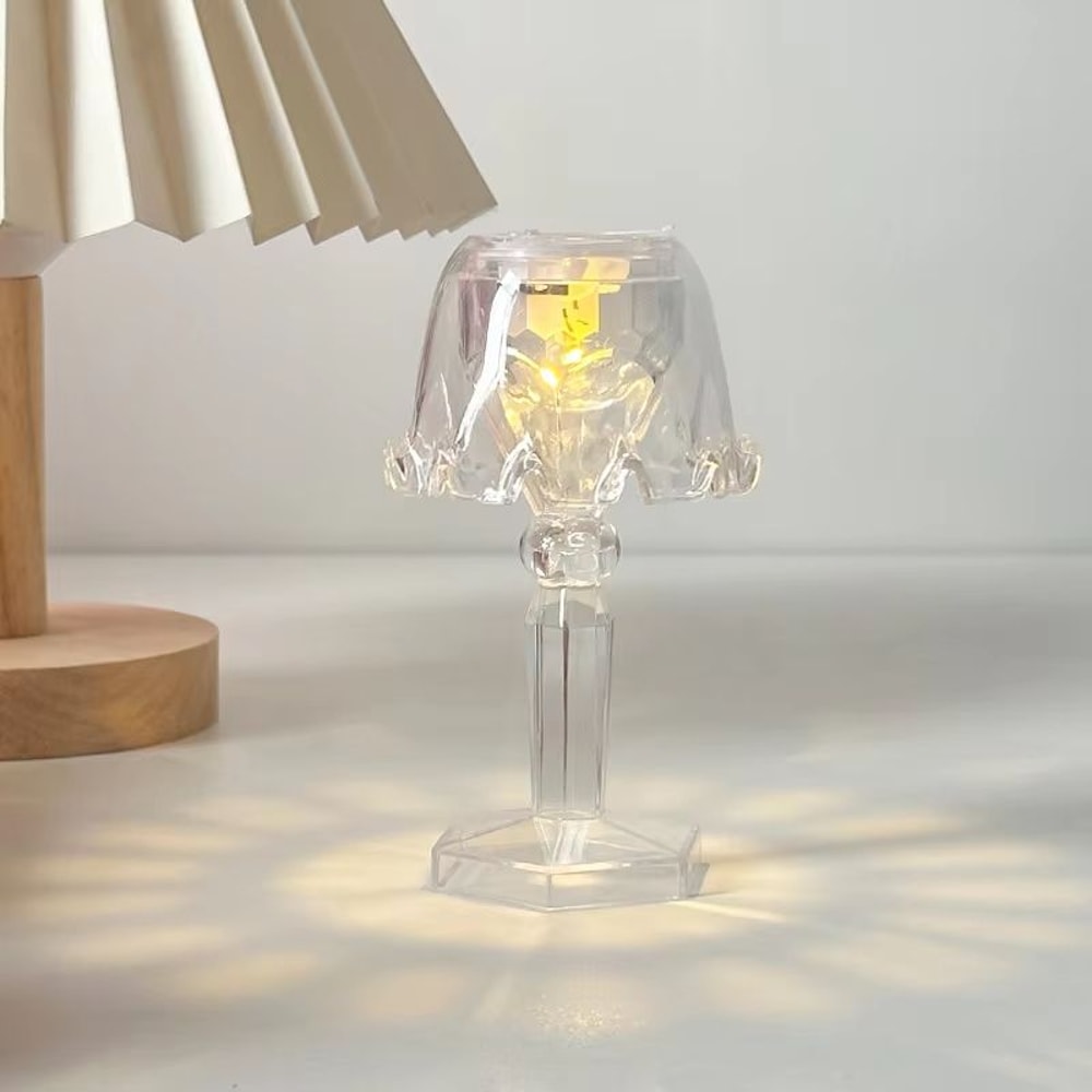 Mini Crystal LED Table Lamp Color Changing Rechargeable Night Light For Bedroom Decor 8
