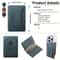 Magnetic Phone Wallet Case With 3 Card Slots Faux Leather Slim Protective Cover 2