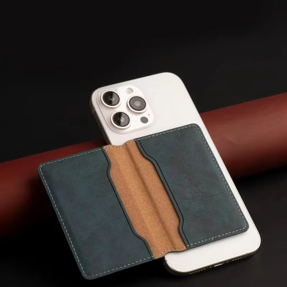 Magnetic Phone Wallet Case With 3 Card Slots Faux Leather Slim Protective Cover 4