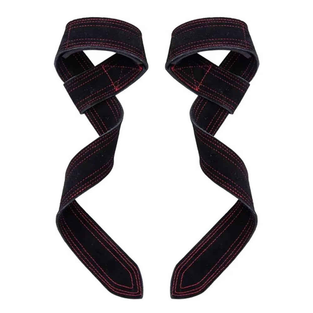 Leather Weight Lifting Wrist Straps Non Slip Grip Gym Pull Up And Deadlift Support Bands 6