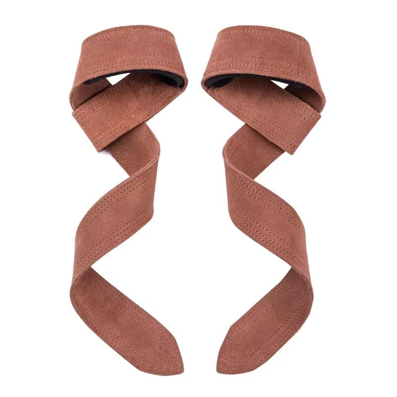 Leather Weight Lifting Wrist Straps Non Slip Grip Gym Pull Up And Deadlift Support Bands 7