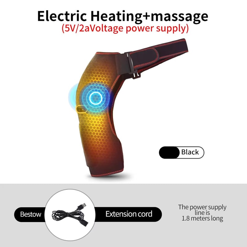 Electric Heated Shoulder Massager Wrap With Vibration Therapy Adjustable Support Belt 7