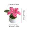 Handmade Crochet Lily Flower Pot Mini Decorative Potted Bloom Gift For Home And Desk 5