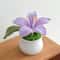 Handmade Crochet Lily Flower Pot Mini Decorative Potted Bloom Gift For Home And Desk 6