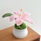 Handmade Crochet Lily Flower Pot Mini Decorative Potted Bloom Gift For Home And Desk 7
