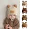 Baby Bear Ear Winter Wool Hat For Infants Soft Warm Knit Baby Beanie 0