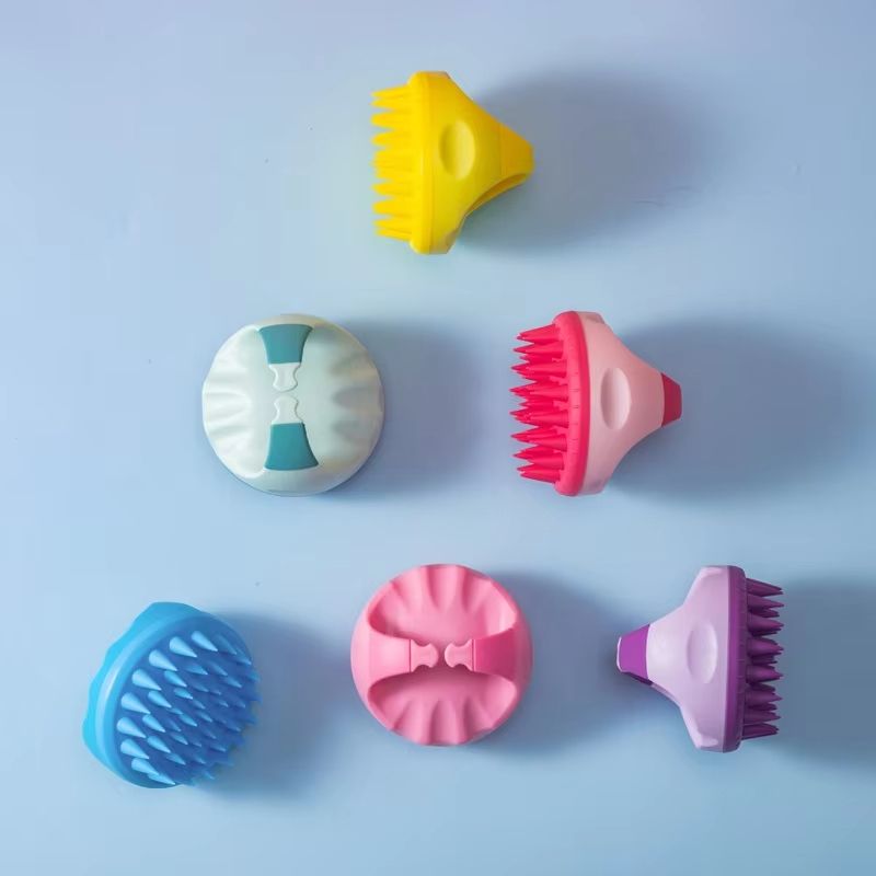 Silicone Scalp Scrubber Shampoo Brush Deep Clean Hair Massager With Handle 3
