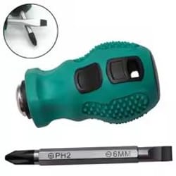 mini stubby magnetic screwdriver 2-in-1 dual purpose repair tool for tight spaces