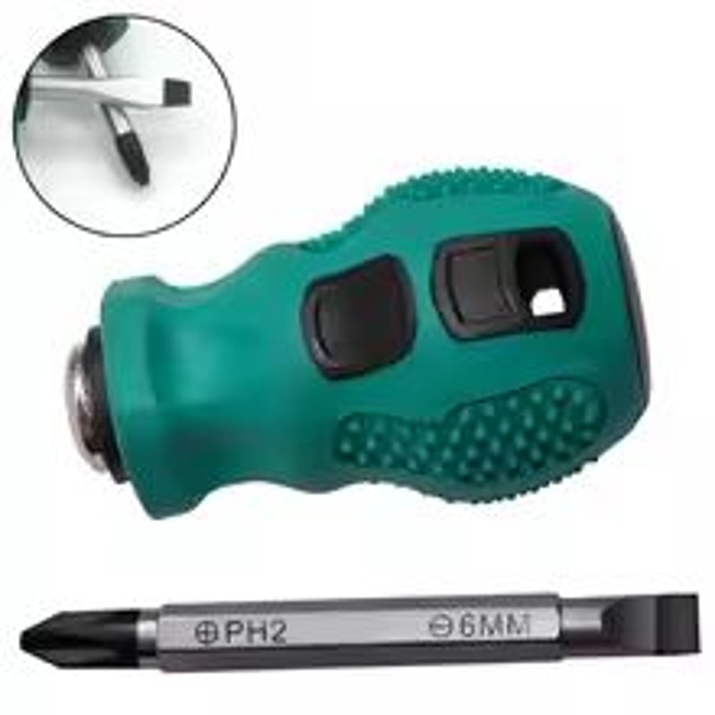 Mini Stubby Magnetic Screwdriver 2in1 Dual Purpose Repair Tool For Tight Spaces 0