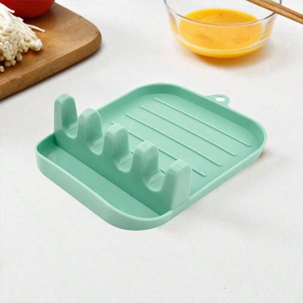 Multifunction Kitchen Spoon And Pot Lid Rest Rack Countertop Spatula Holder 4