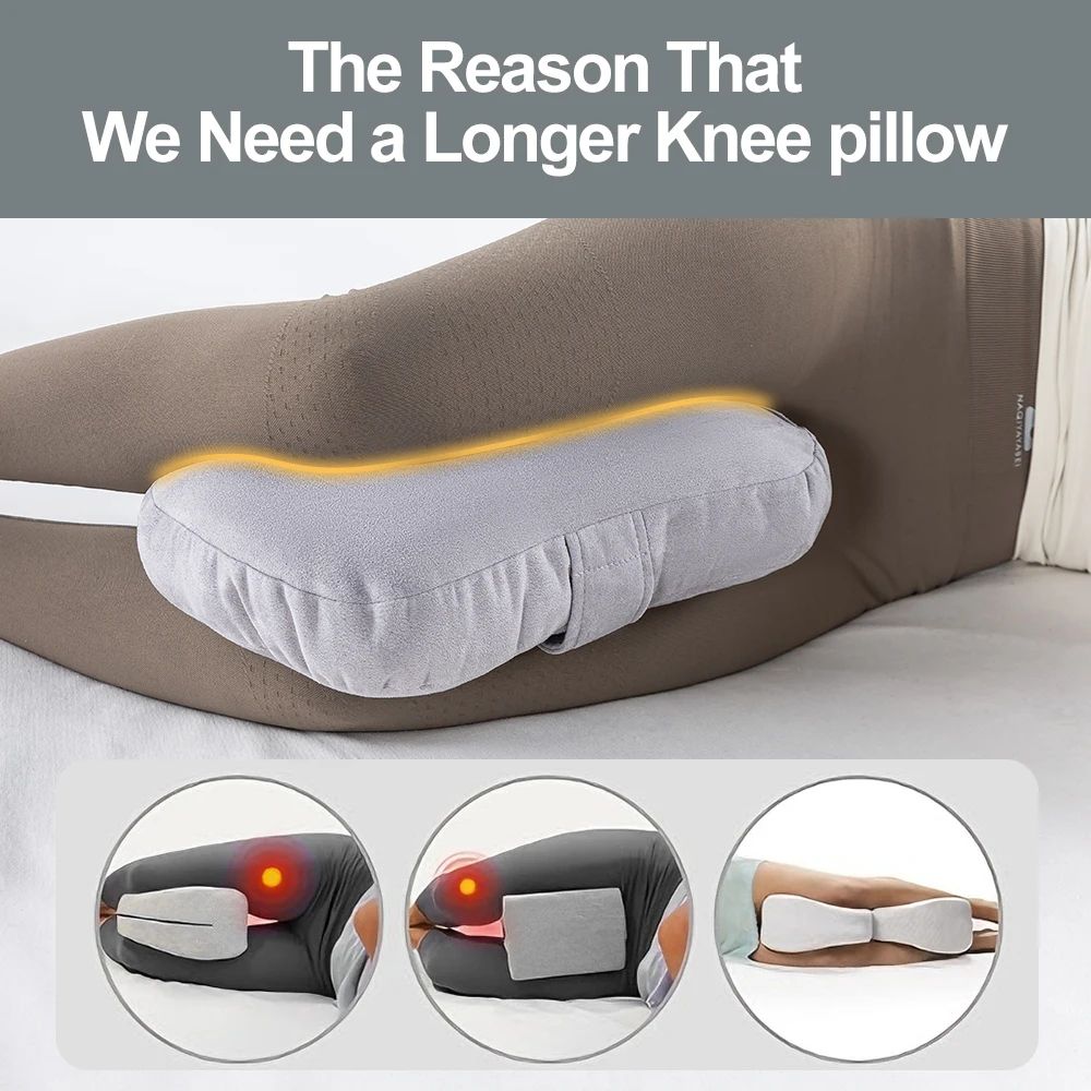 Adjustable Memory Foam Knee Pillow For Side Sleepers With Leg Support Strap 2