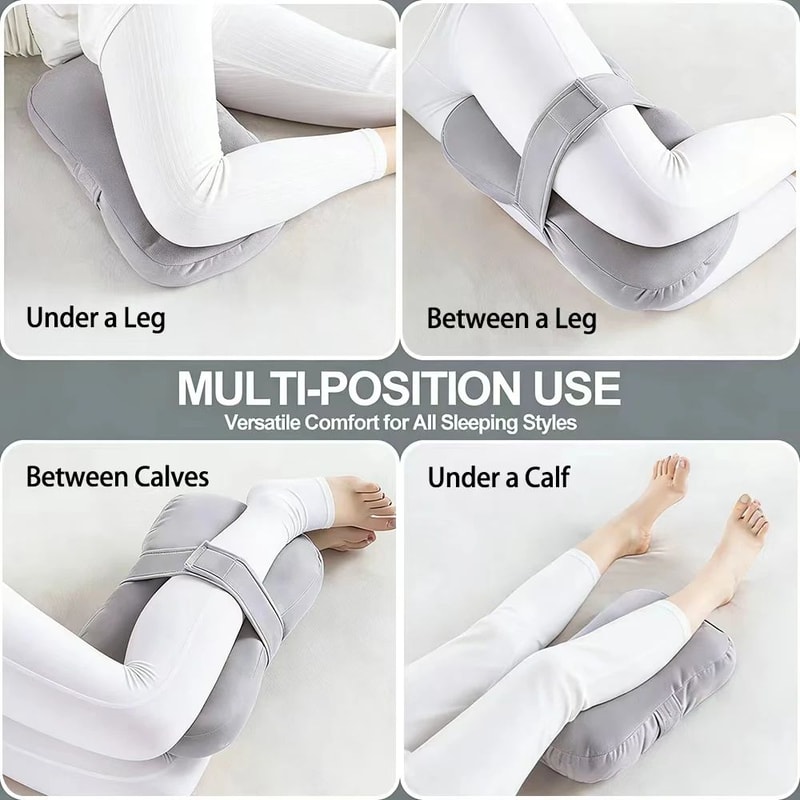 Adjustable Memory Foam Knee Pillow For Side Sleepers With Leg Support Strap 4