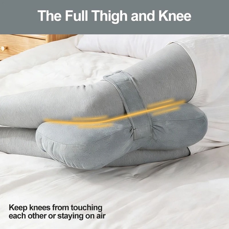 Adjustable Memory Foam Knee Pillow For Side Sleepers With Leg Support Strap 5