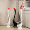Swan Shape Long Handle Toilet Brush With Holder And Dense Bristles 0